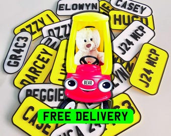 Little Tikes Numberplate Personalised | Ride on Car Licence Plate | Children's Gift | Cozy Coupe Badge | Outdoor Fun | 1st Birthday Present