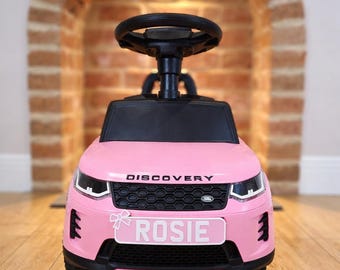 Personalised Pink Licence Plate with Ribbon Detail | Kids Ride On Car | Toddler Birthday Gift | Smyths Toys Car