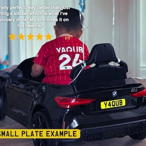 Ride on Car License Plate, Kids number plate, Toddler Gift, Personalised plate, 4th Birthday gift, New car gift, mini racer, Custom Ride On zdjęcie 4