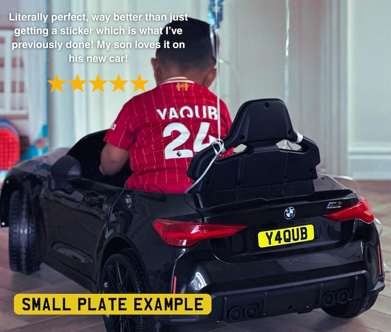 Ride on Car License Plate, Kids number plate, Toddler Gift, Personalised plate, 4th Birthday gift, New car gift, mini racer, Custom Ride On zdjęcie 4