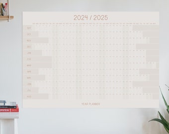 Planificador de pared académico extra grande 2024-25, planificador anual gigante para el año 2024-25 para ver calendario de 12 meses de septiembre a agosto