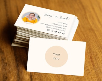 Personalisierte Visitenkarten: Minimalistisches Logo, Foto oder QR Code