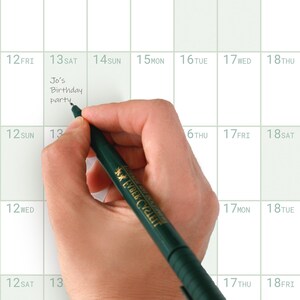 Printed on matte paper so is easily written on. Please note the calendar is not wipe clean.