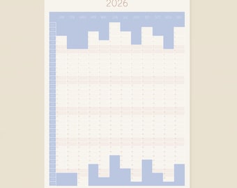 2026 Large A0 Wall Calendar: Vertical Minimalist Year Planner