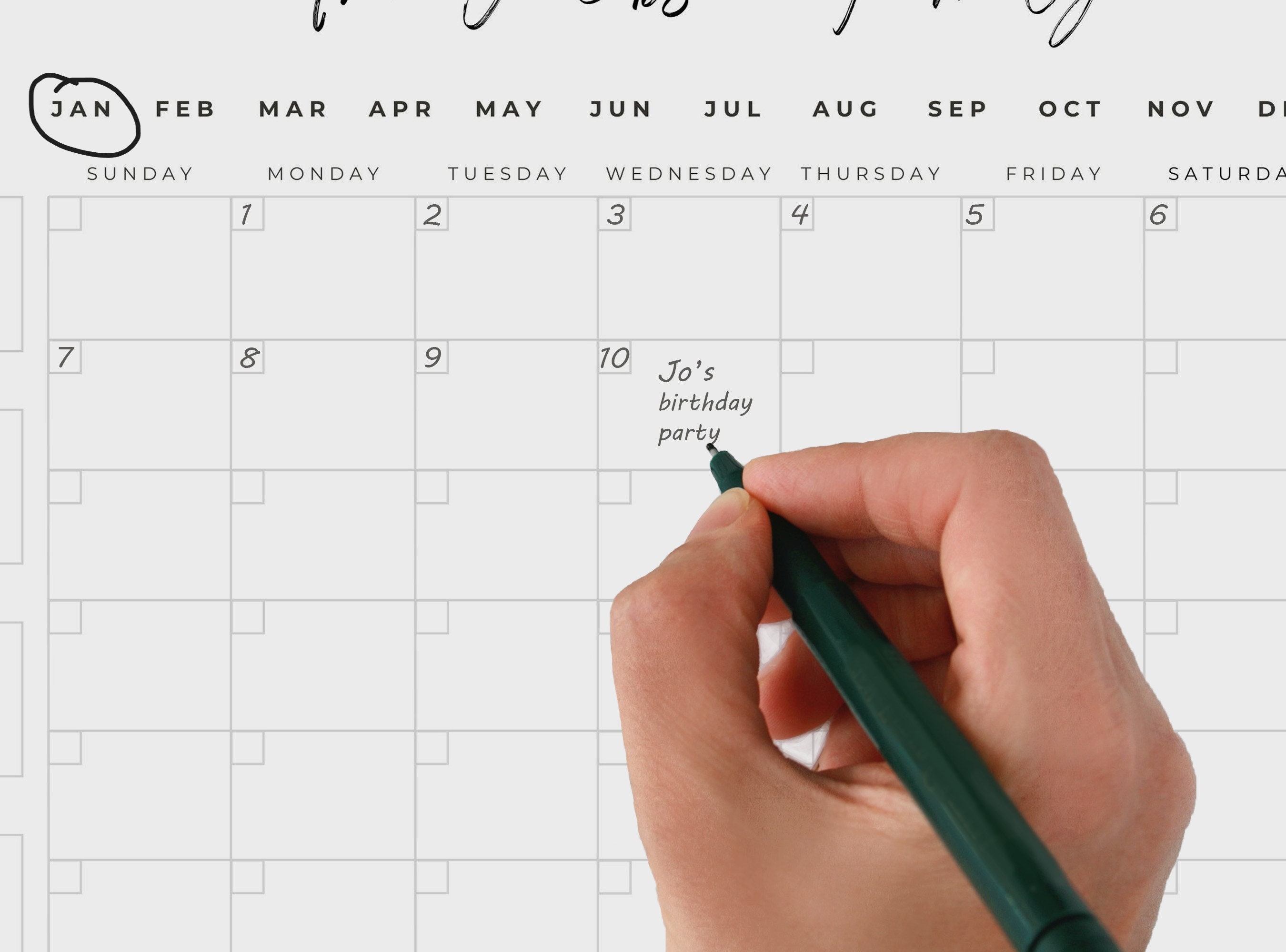 Personalized Large Family Calendar Editable Canva File Family Planner Personalized Large Family Calendar Editable Canva File Family Planner