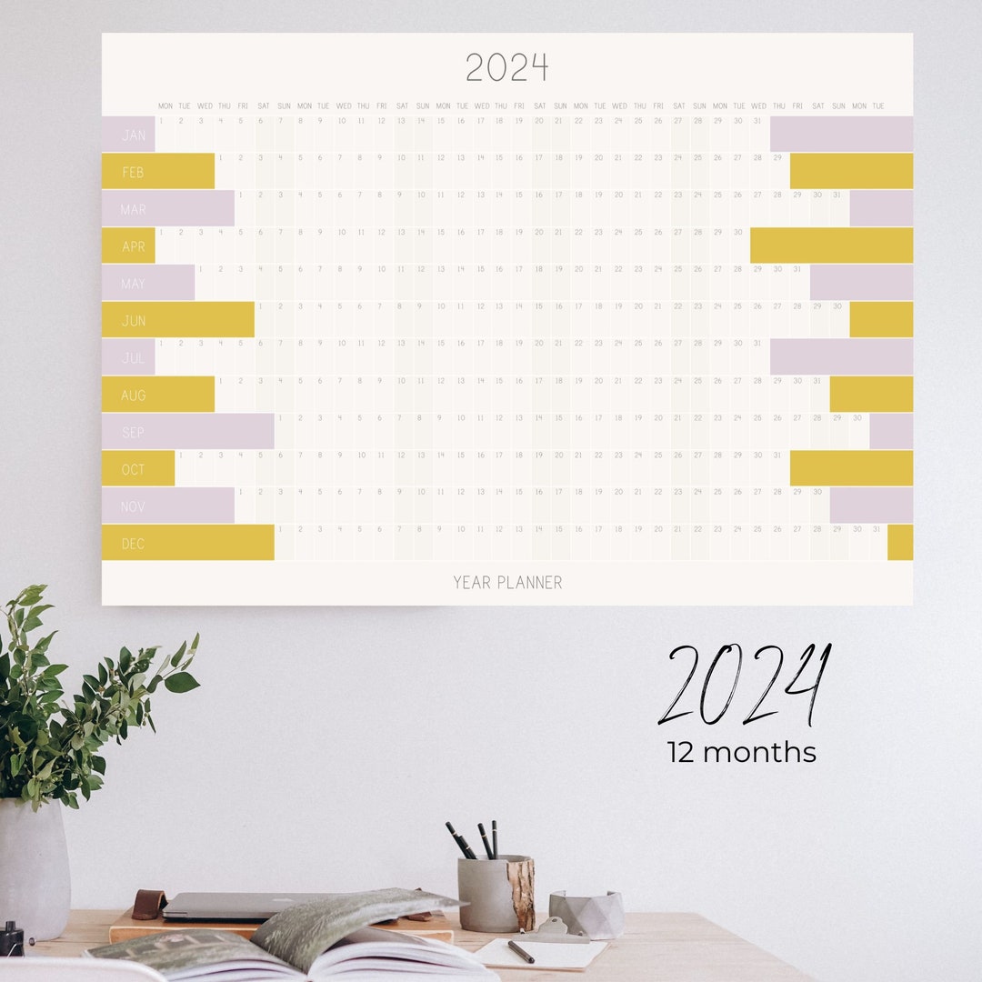 Extra Large 2024 Wall Calendar A1, Giant Year Planner 2024 Year to View