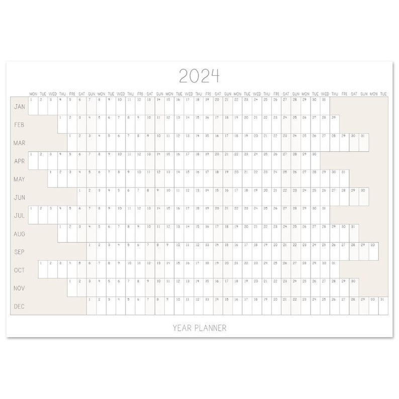 2024 Wall Planner Large Calendar 2024 Year Planner Year At A Glance