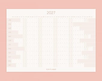 2027 Extra Large Wall Calendar, Year Planner, Minimalist Design