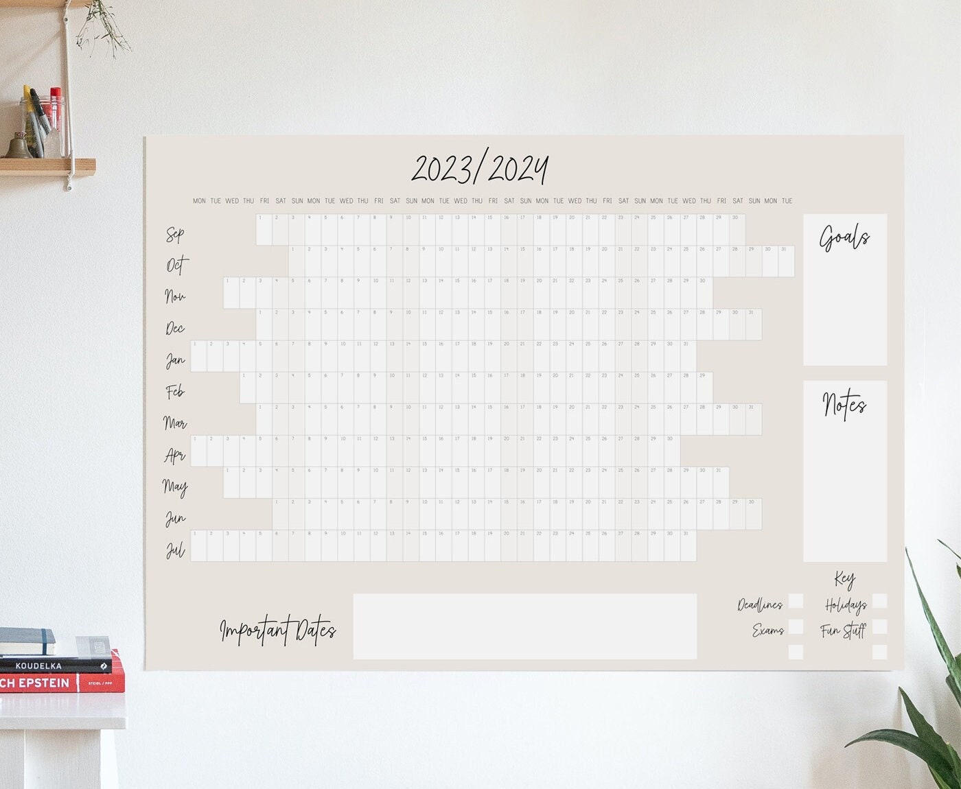 Printable Large Academic Wall Planner 20232024 Giant Year Etsy