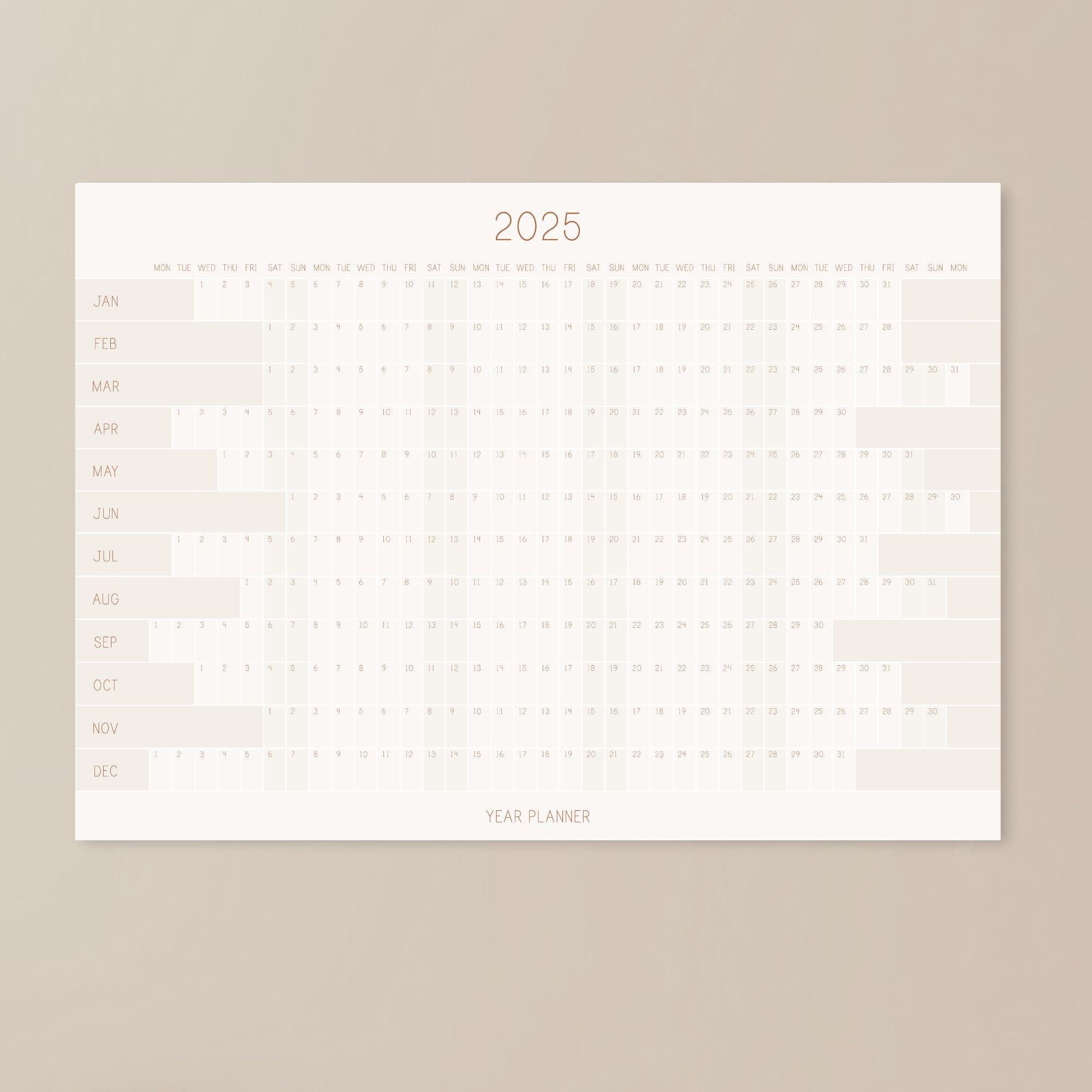 Big 2025 calendar, Large Wall Planner for 2025 Year at a glance 12 Month Calendar, Printed for you