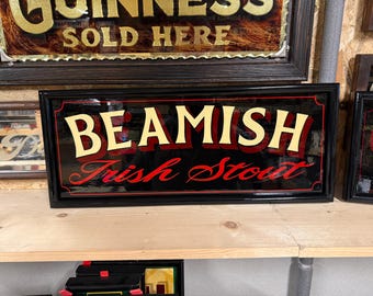 Vintage style  , hand lettered wooden Irish pub / bar / mancave sign .