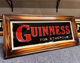 Vintage style  reverse painted Irish pub / bar / mancave mirror .