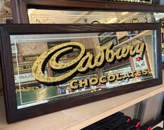 vintage style distressed chocolate mirror . 58cm/24cm/2.5cm