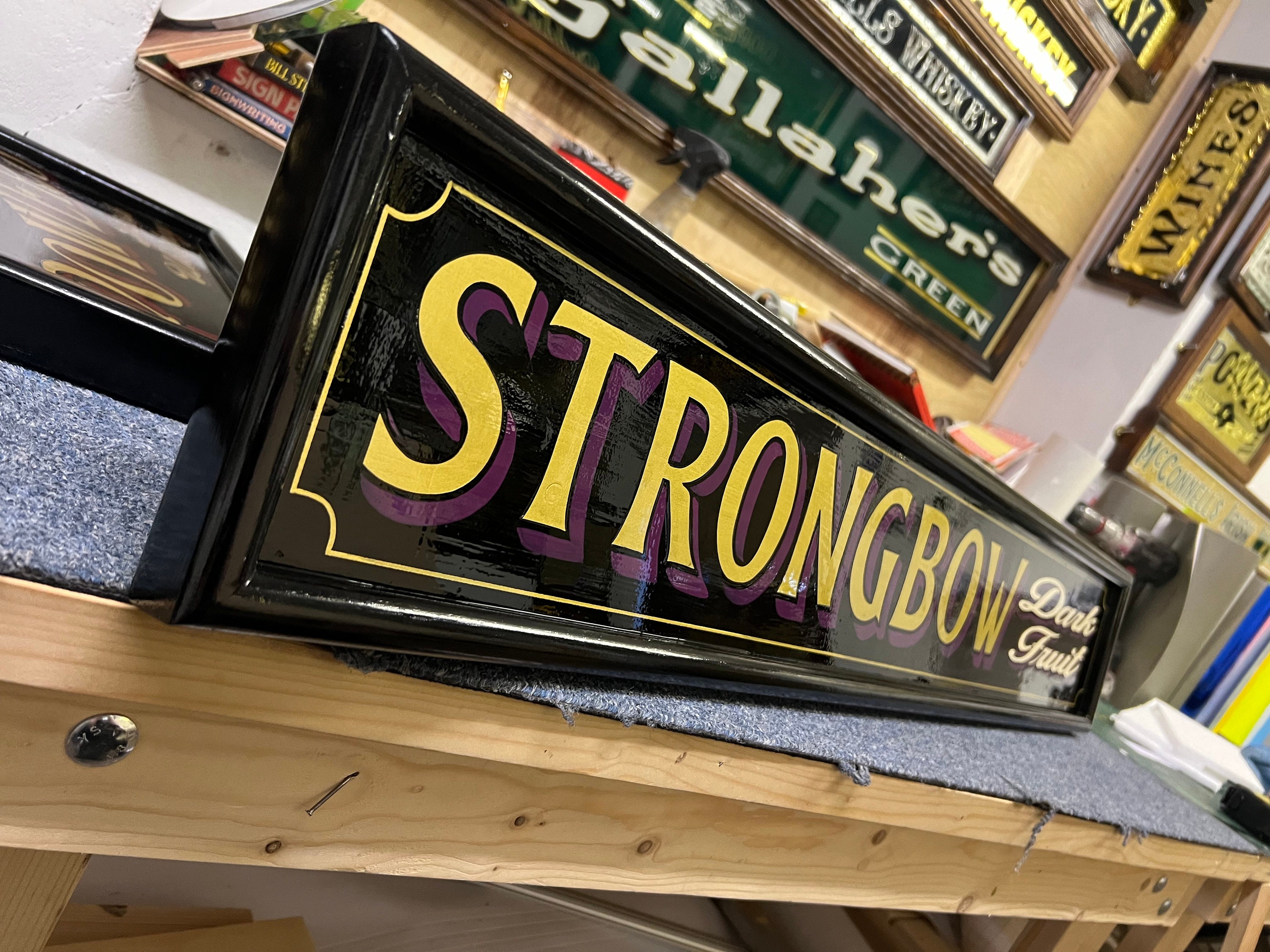 Strongbow Sign Strongbow Dark Fruit , Hand Lettered Pub/bar/ Mancave Wooden Sign. - Etsy