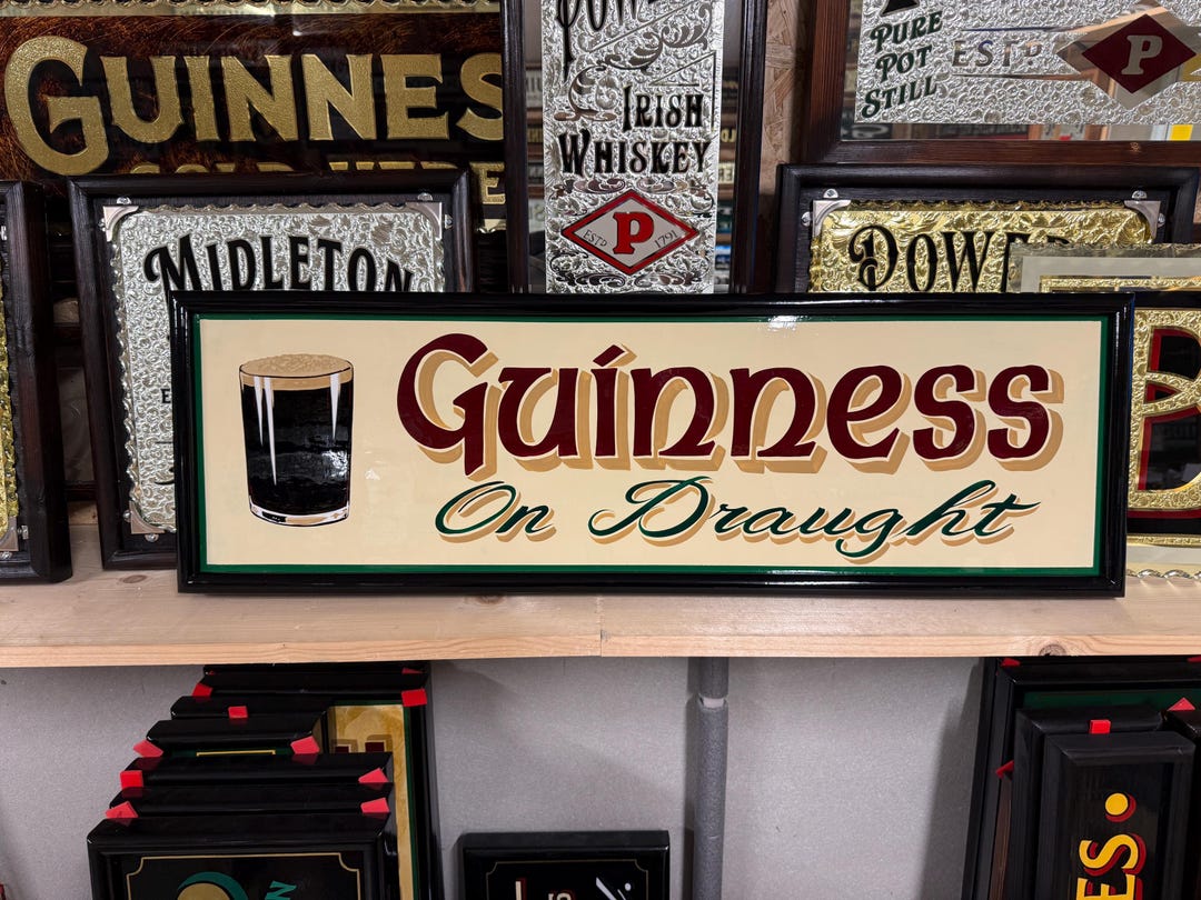 Guinness on Draught Hand Lettered Wooden Pub , Bar , Mancave Sign . - Etsy