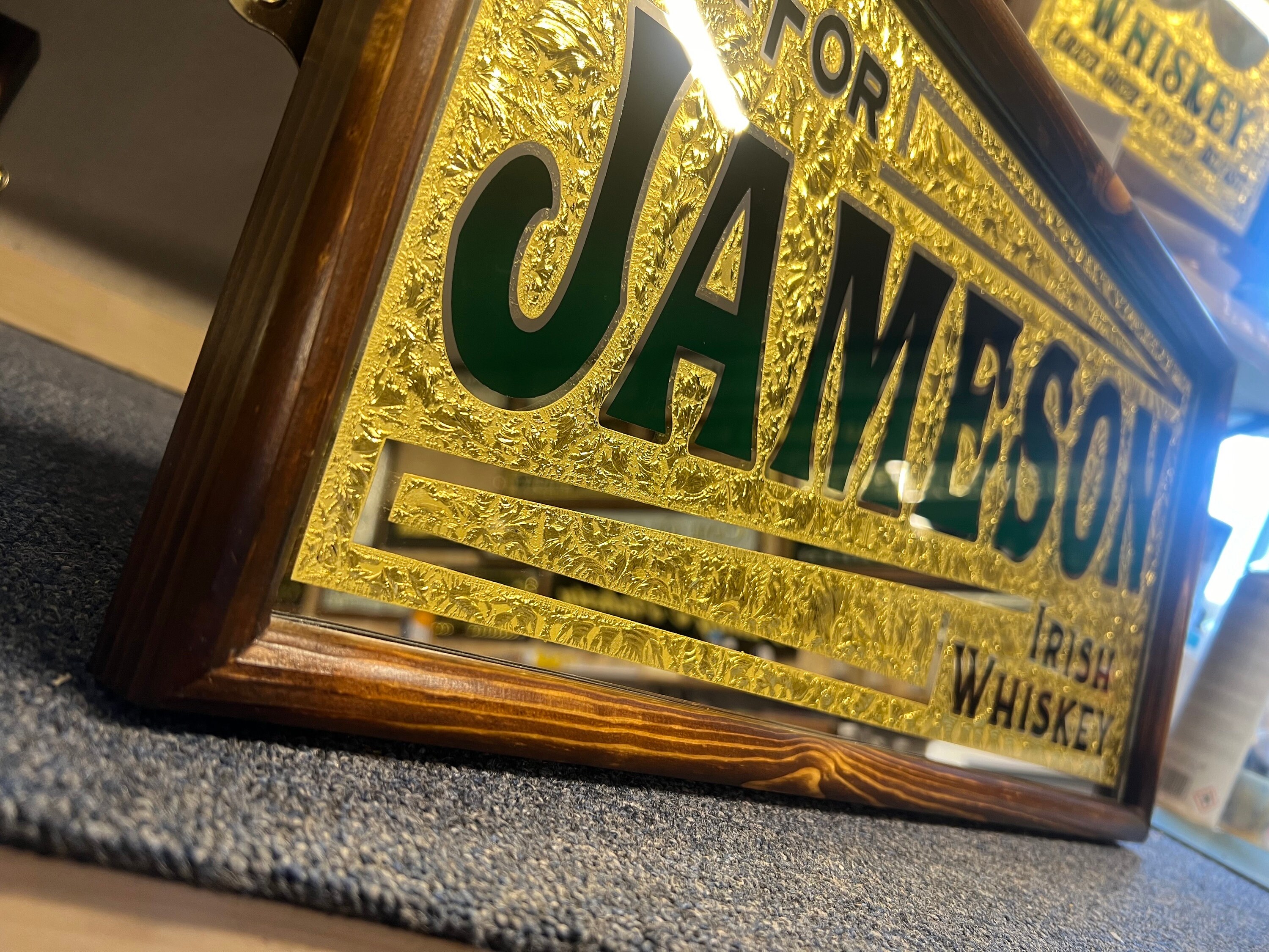 Jameson Irish Whiskey 22kt Goldleaf Glue Chipped Glass Pub/bar