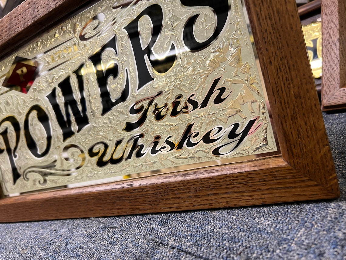 Powers Irish Whiskey Glue Chipped / Reverse Painted / Gilded Etsy Canada