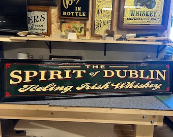 Teeling Irish whiskey , the spirit of Dublin , hand lettered wooden Irish pub/bar/mancave sign .