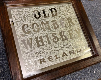 Old comber Irish whiskey pub mirror