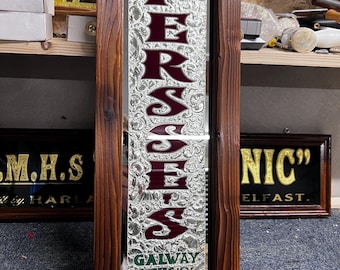Persse's Galway Whisky Kleber abgeplatzter Glas goldleaf Pub / Bar Spiegel