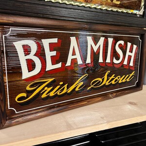 Beamish Irish Stout , Hand Lettered Wooden Irish Pub / Bar / Mancave ...