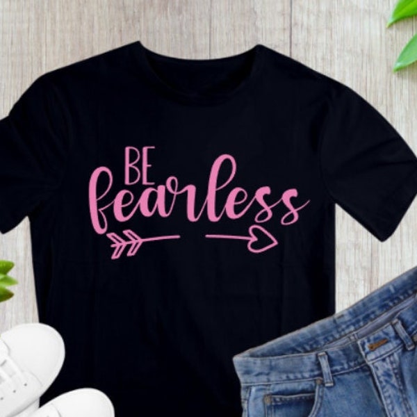 Black and pink be fearless with arrow inspirational women quote ladies fashion Lounge wear going out woman power fruit of loom cotton vibes