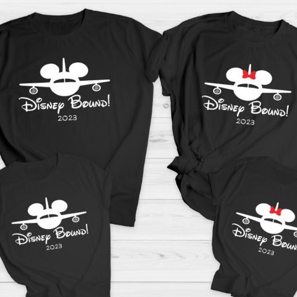 New Disney Bound Black Aeroplane 2023 theme park character Disney matching t shirts Minnie mickey t shirt Holiday tops men ladies Disneyland