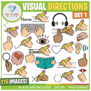 Visual Directions Clip Art (set 1) - Instant Download - Educational ...
