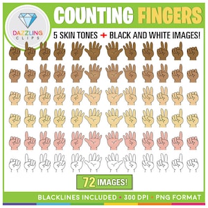 Counting Fingers Clip Art: Math Clipart (digital Download) - Etsy