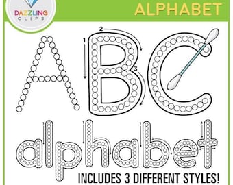 Clipart z literami alfabetu na patyczkach kosmetycznych – natychmiastowe pobranie – Clipart edukacyjny – Rozwijanie umiejętności motorycznych