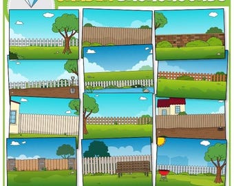 Imágenes prediseñadas de fondos de jardín - ¡Para tarjetas BOOM, PowerPoint y diapositivas! - Imágenes prediseñadas lindas - Descarga instantánea