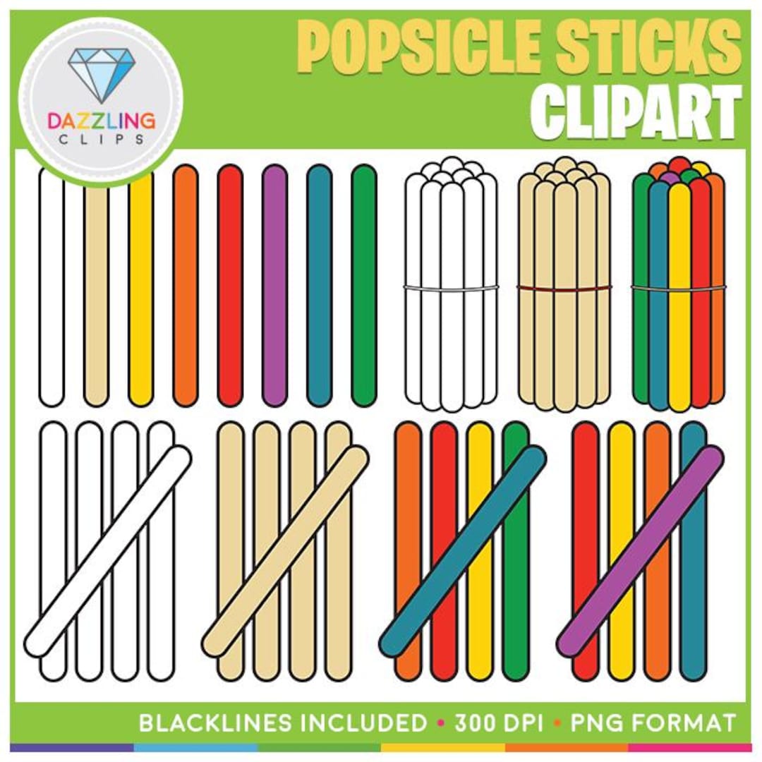 Rainbow Popsicle Sticks Clip Art - Instant Download - Summer Clipart ...