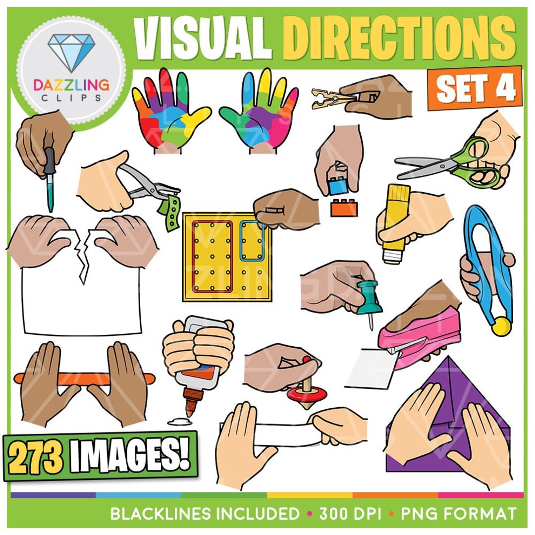 Visual Directions Clip Art (set 4) - Fine Motor Activities - Instant ...