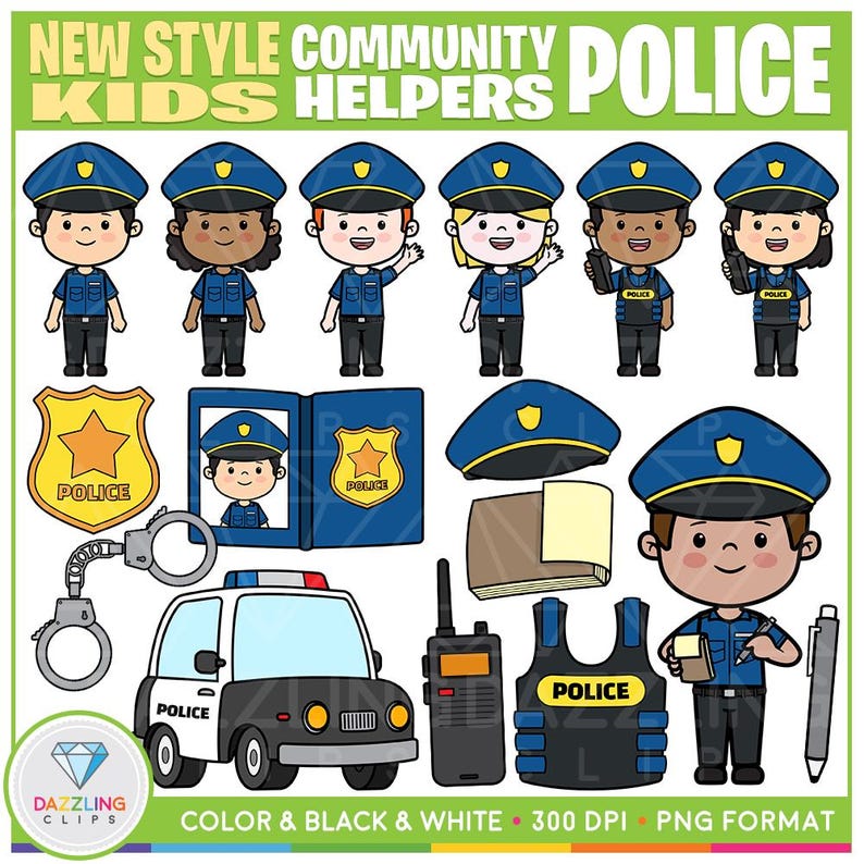 Chibi Style Community Helpers Police Clipart - 106 Illustrations ...
