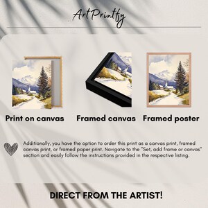Stowe Painting Vermont Watercolor Art Print Winter Landscape Wall Art Snowy Road Art Snowfall Print