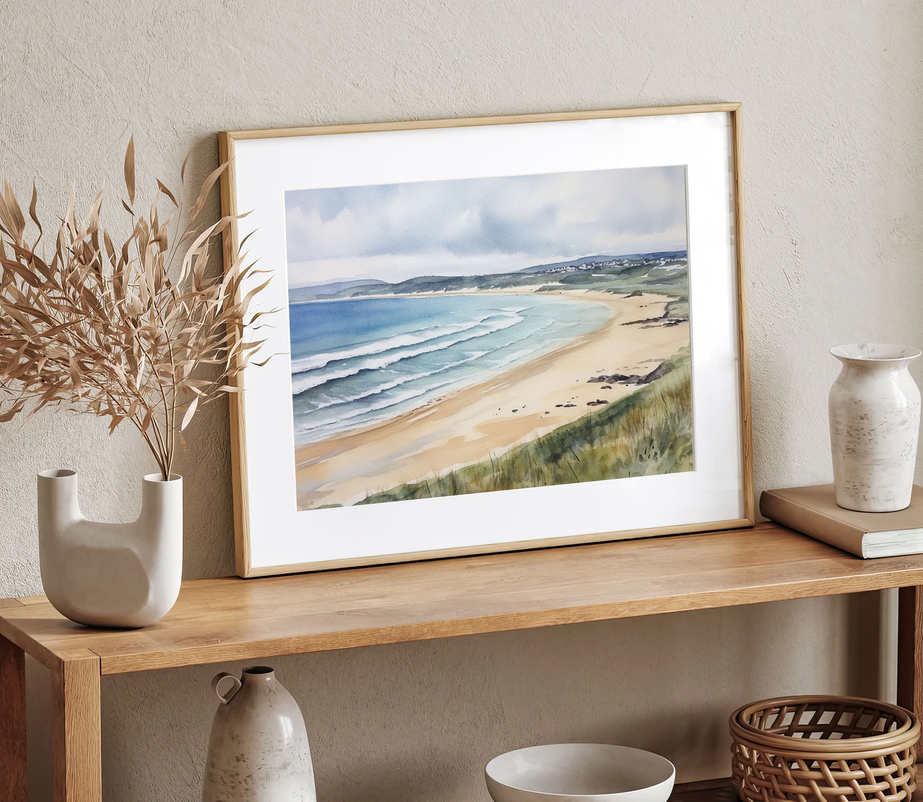 Portsalon Beach Painting Donegal Watercolor Art Print Ireland Coastal ...
