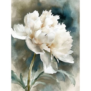 牡丹の絵画 花の水彩画 アート 植物のアートプリント 花の壁アート 春の壁飾り