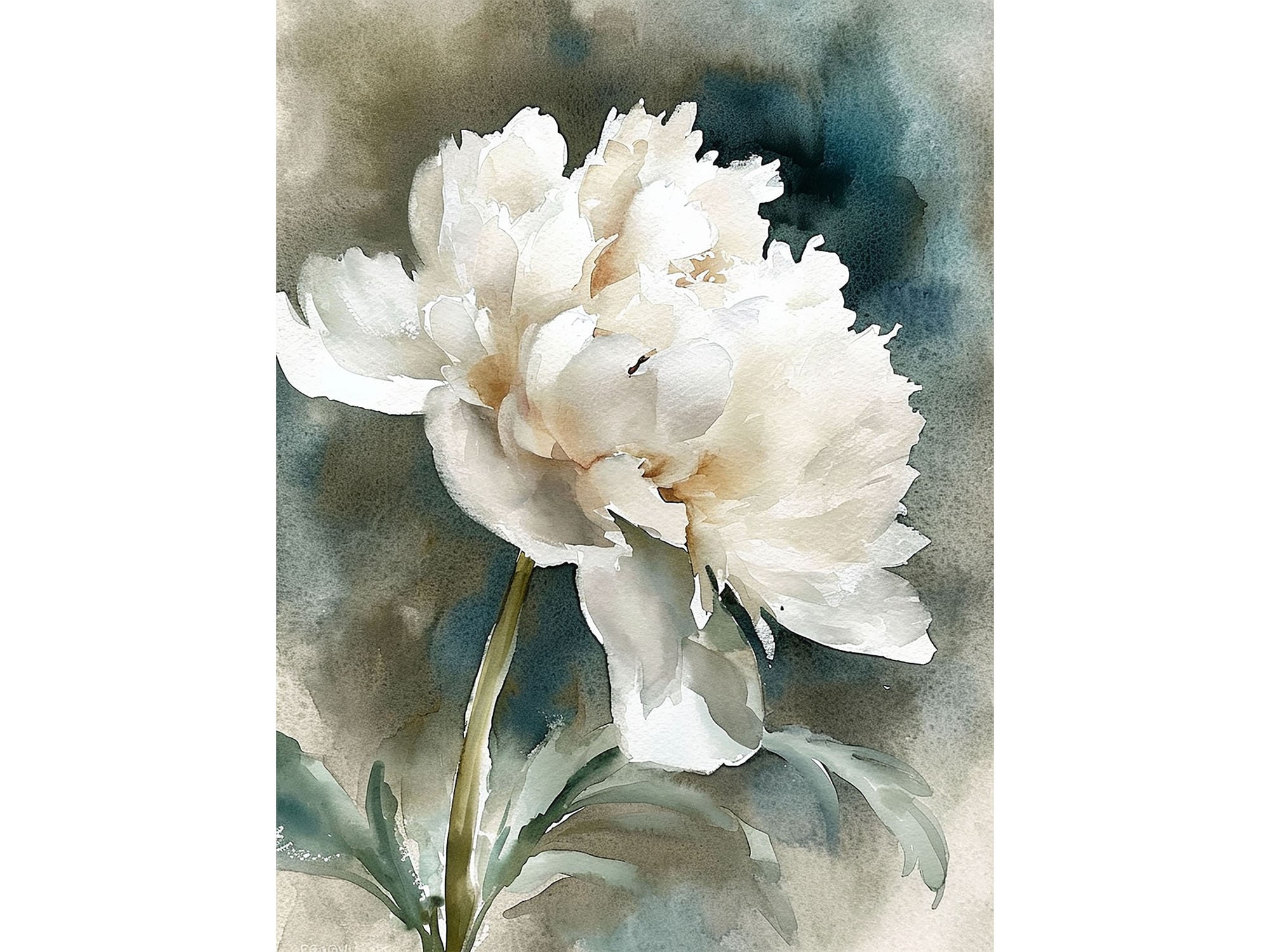 Peony Painting Floral Watercolor Art Botanical Art Print Flower Wall Art Spring Wall Decor
