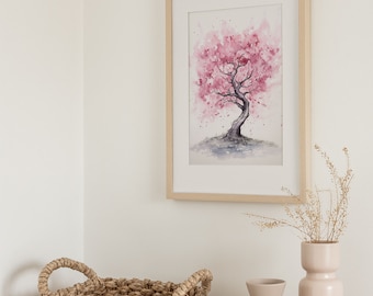桜の絵画 花の木 水彩画 桜 ウォールアート 日本の風景画 アート