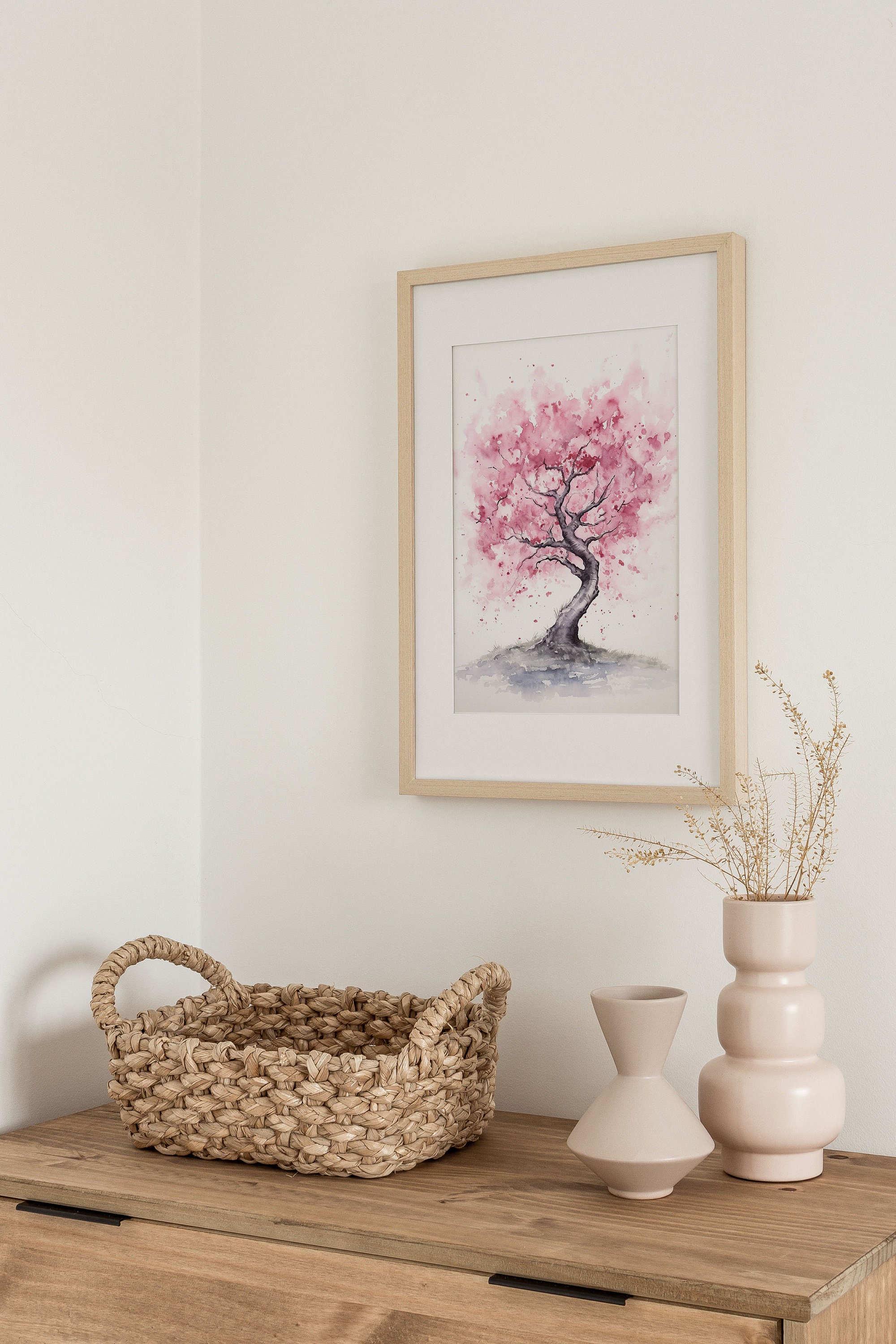 桜の絵画 花の木 水彩画 桜 ウォールアート 日本の風景画 アート