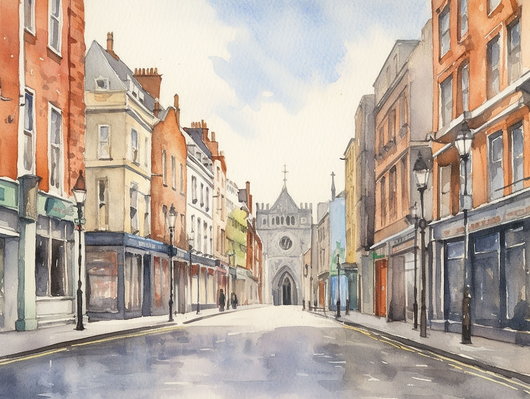 Dublin Painting South Anne Street Watercolor Print Cityscape Wall Art ...