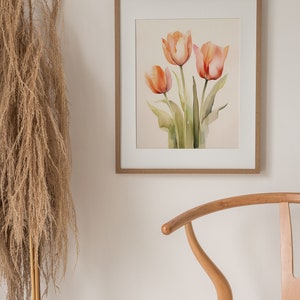 Tulip Painting Floral Art Print Tulips Watercolor Art Flowers Wall Art ...