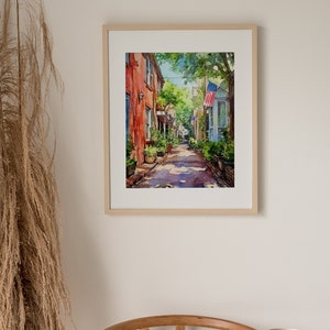 Charleston SC Print Philadelphia Alley Watercolor Cityscape Painting