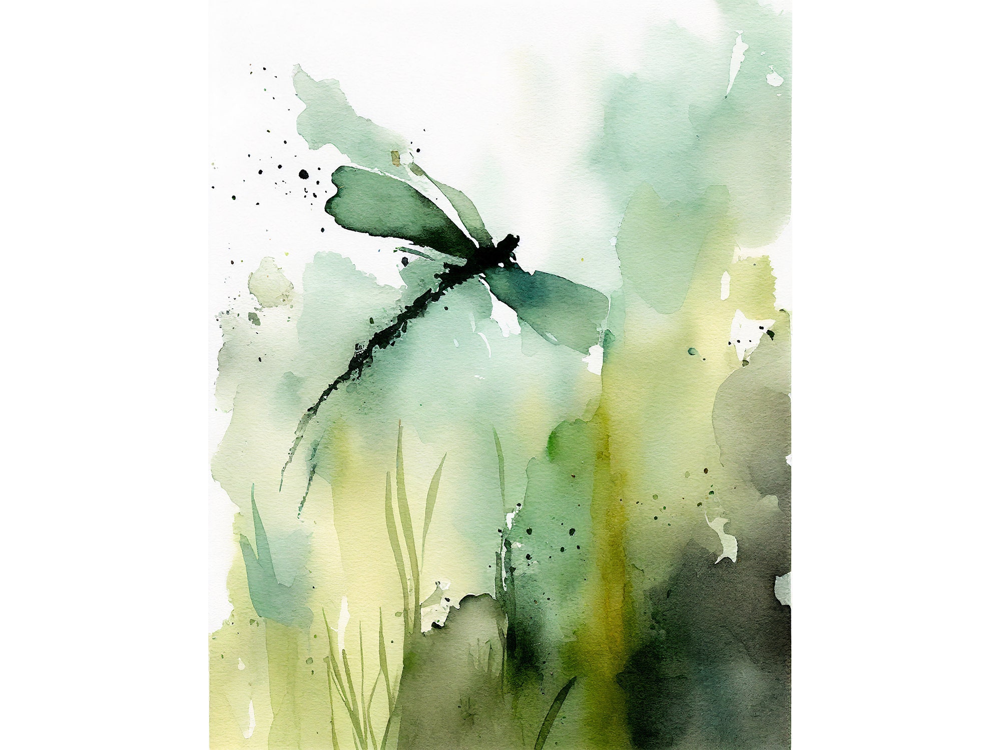ARTZGX Stampa Su Tela Libellula - Quadro Acquerello 30x45 Cm, Decorazione Parete Per Bagno, Soggiorno O Camera Da Letto, Pronto Da Appendere, Regalo Di Compleanno
