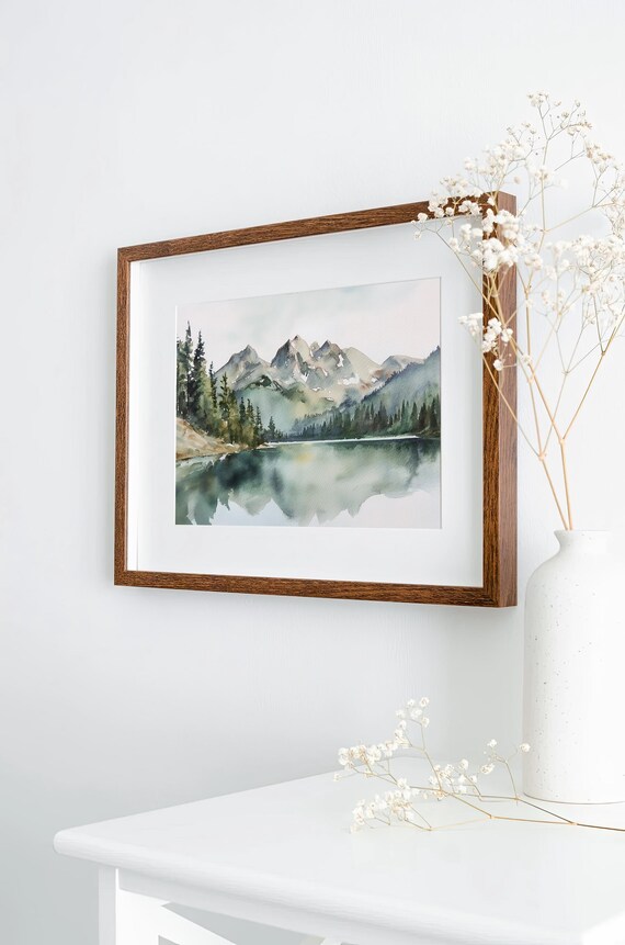 絵画 油彩 風景画 額縁 アンティーク風 山 自然 額 アート 美術品 絵 