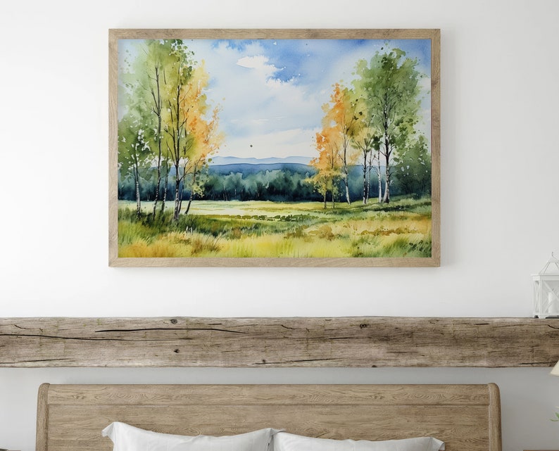 Aspen Painting Colorado Art Print Birch Watercolor Landscape Mountain Forest Wall Art Fall Poster image 4