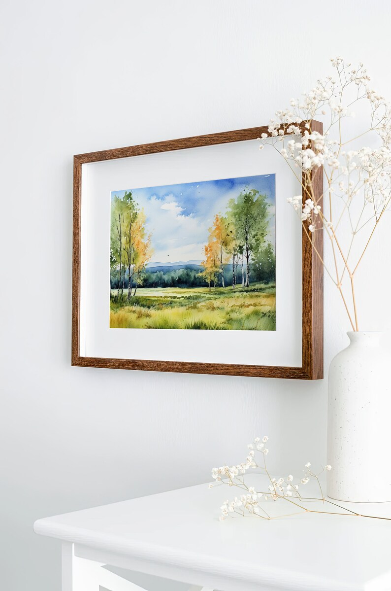 Aspen Painting Colorado Art Print Birch Watercolor Landscape Mountain Forest Wall Art Fall Poster image 7