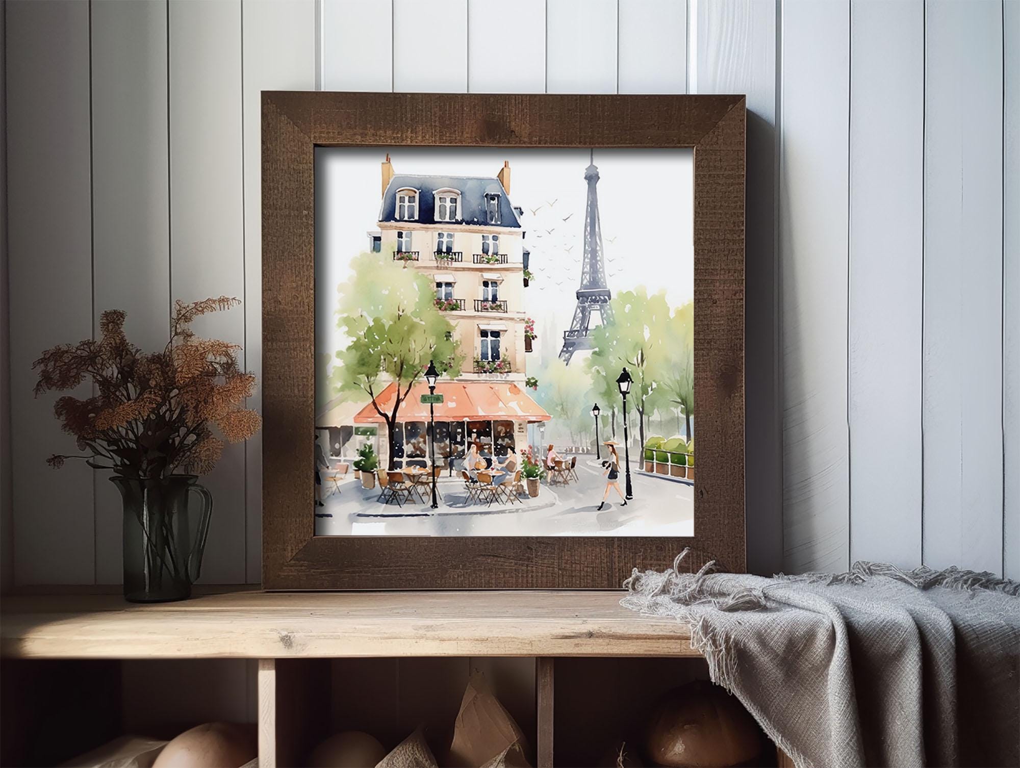 パリの絵画 エッフェル塔 水彩画 アートプリント パリの風景イラスト