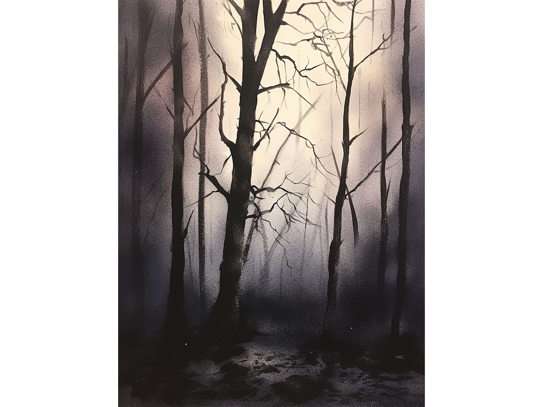 Dark Forest Painting Shenandoah Art Print Black Forest Wall Etsy