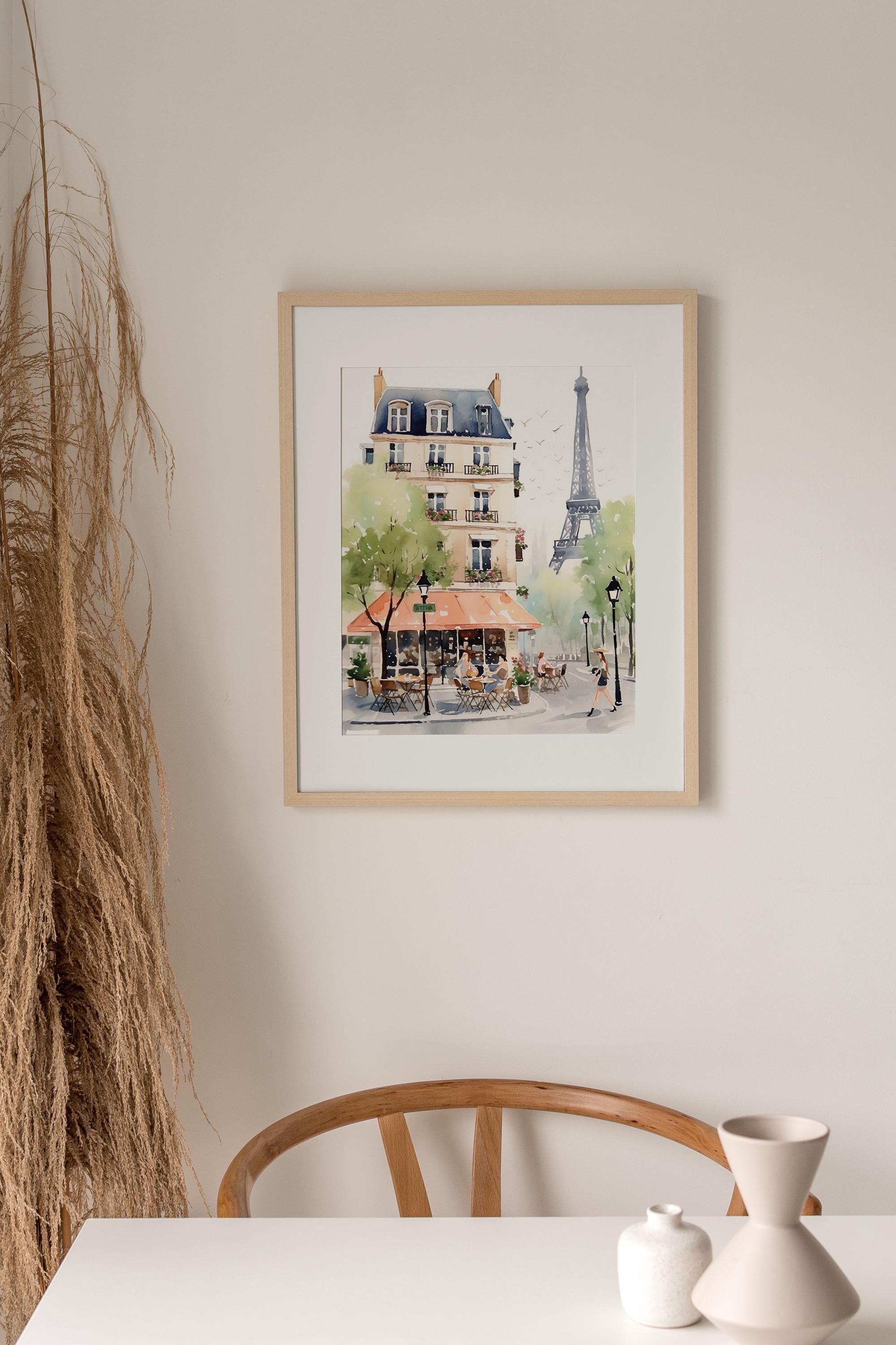 パリの絵画 エッフェル塔 水彩画 アートプリント パリの風景